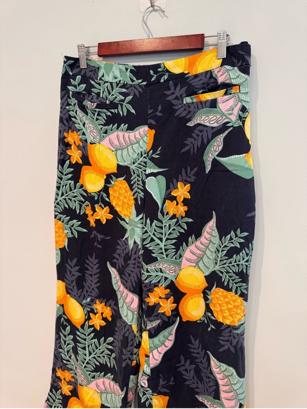 Maeve x Anthropologie Navy Wide-Leg Tropical Escape Print Pants - Picture 3 of 11